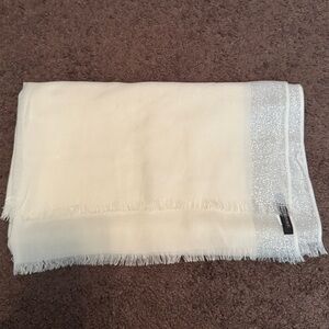 Banana Republic Elegant White and Silver Scarf